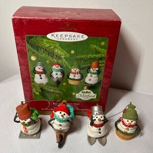 Hallmark Keepsake Snowman Ornament Collection. Race down Main Street. Mitford